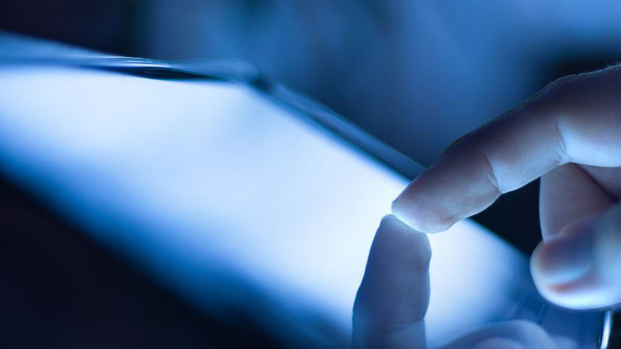 finger on a touch display